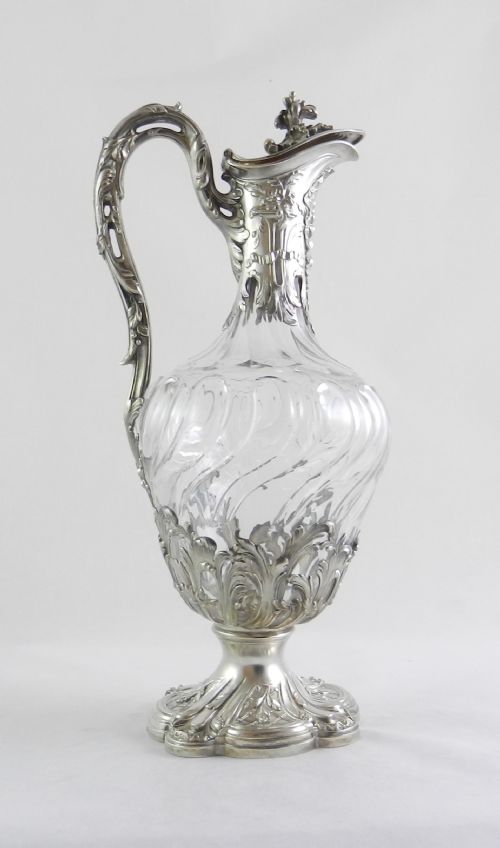 Antique Silver-mounted Claret Jug.