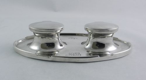 Antique Silver Ink Stand.