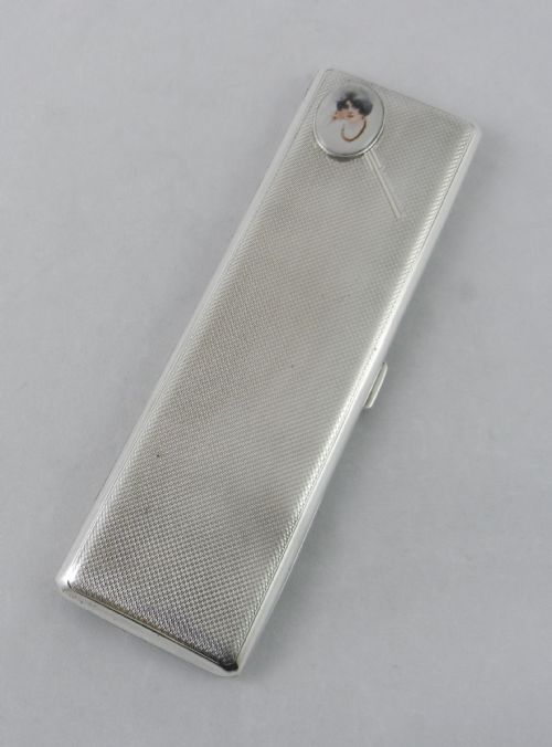 Silver & Enamel "Cocktail" Cigarette Case.