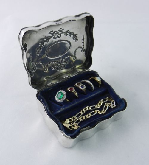 Antique Silver Ring Box,