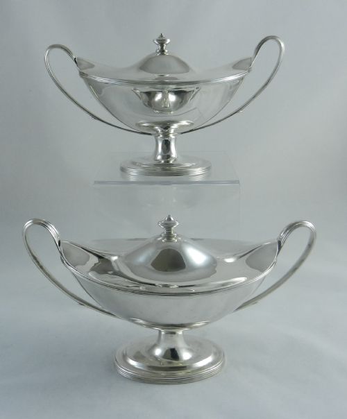 Georgian Silver Sauce Tureens.