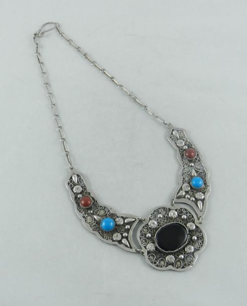 Silver "Egyptian Revival" Necklace.