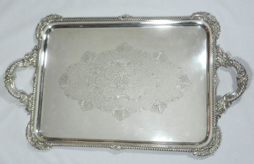 Large Antique Silver Tray.