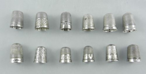 Collection of Silver Thimbles.