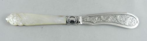 Antique Silver & Mop Butter Knife.