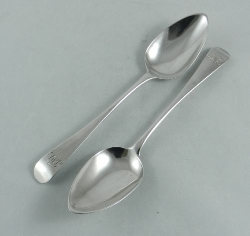 Pair Bateman Silver Spoons.
