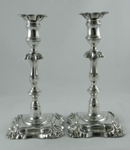 William IV Silver Candlesticks.