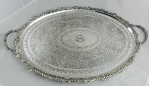 Antique Scottish Silver Tray.