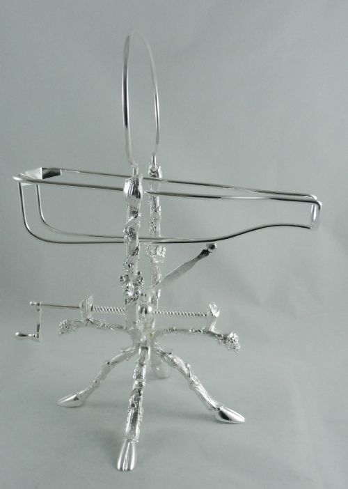 Antique Silver-plated Wine Cradle.