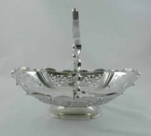 Antique Silver Cake/fruit Basket.
