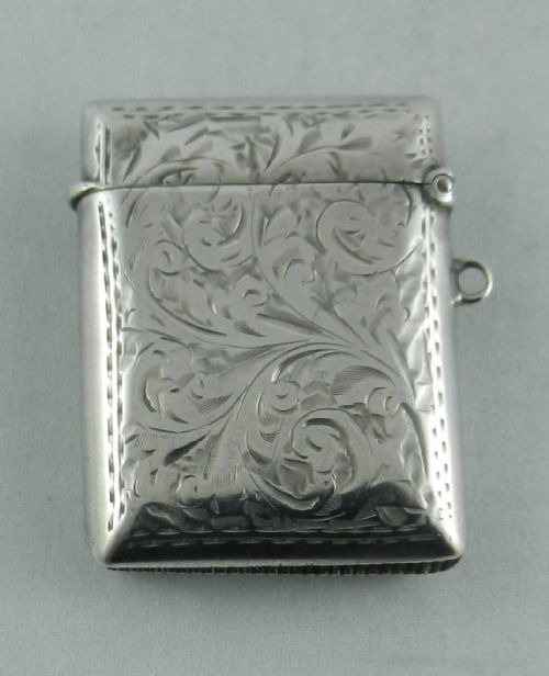 ANTIQUE SILVER VESTA CASE - ADDITIONAL PHOTO 1