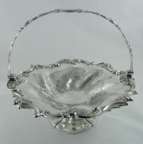 ANTIQUE SILVER CAKE BASKET - ADDITIONAL PHOTO 1