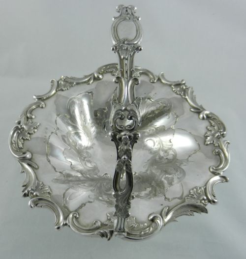 ANTIQUE SILVER CAKE BASKET - ADDITIONAL PHOTO 2