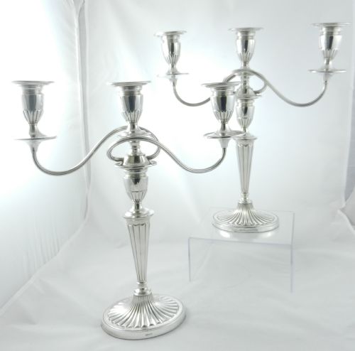 Pair Silverplated Candelabra.