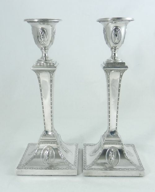 Antique Silver Caandlesticks.