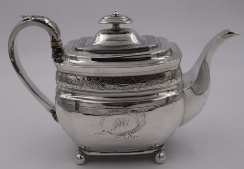 ANTIQUE SILVER NEWCASTLE TEA POT
