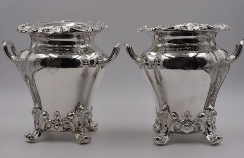 Old Sheffield Plate Wine Coolers.