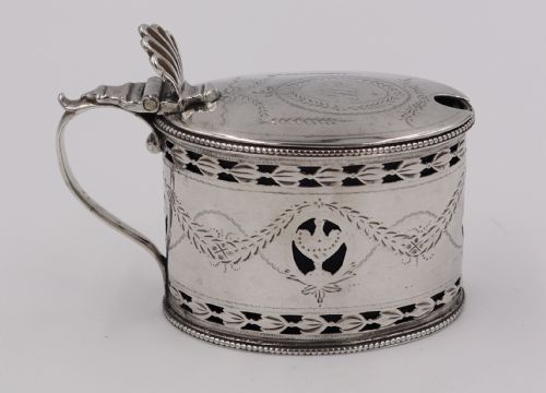 Antique Silver Mustard Pot.