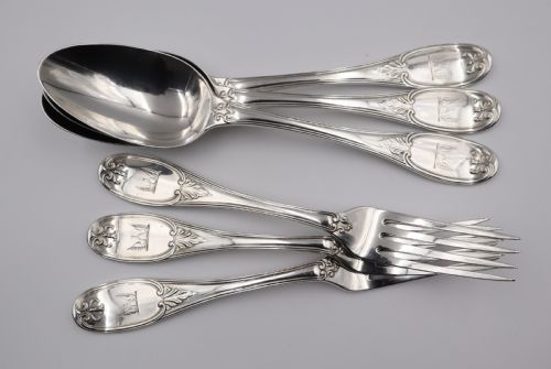 Rare Antique Silver Wellington Pattern Cutlery.