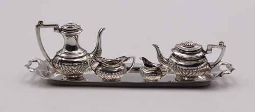 Silver Miniature Tea Set & Tray.