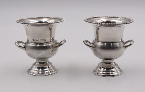 Pair Silver Vases.