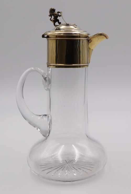 Antique Silver-gilt & Glass Claret Jug.