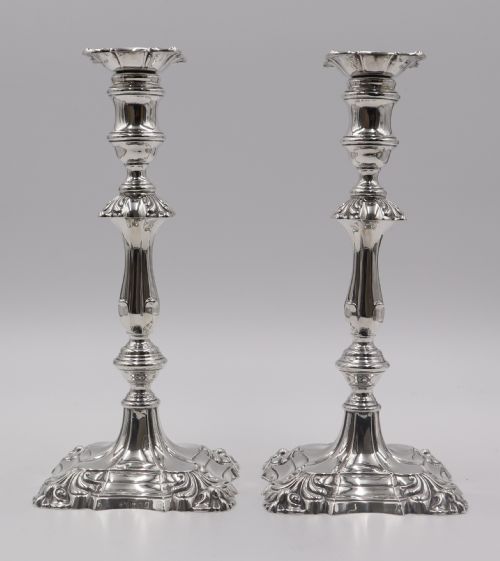 Antique Silver Candlesticks.