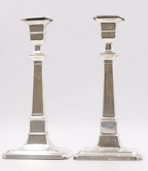 ANTIQUE SILVER CANDLESTICKS - ADDITIONAL PHOTO 1