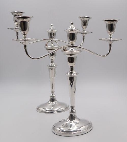 Antique Old Sheffield Plate Candelabra.