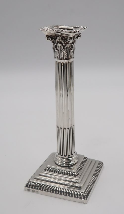 PAIR OF ANTIQUE SILVER CANDLESTICKS - ADDITIONAL PHOTO 2