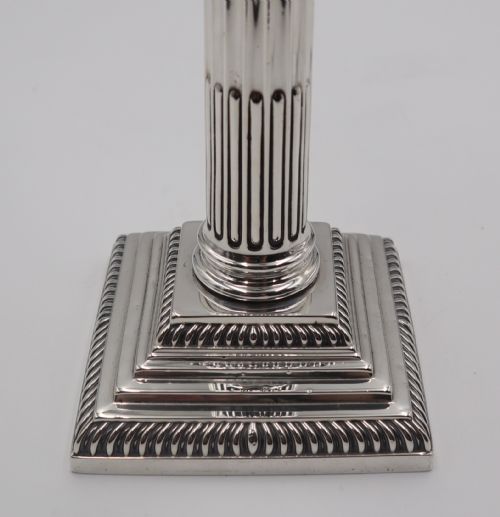 PAIR OF ANTIQUE SILVER CANDLESTICKS - ADDITIONAL PHOTO 4