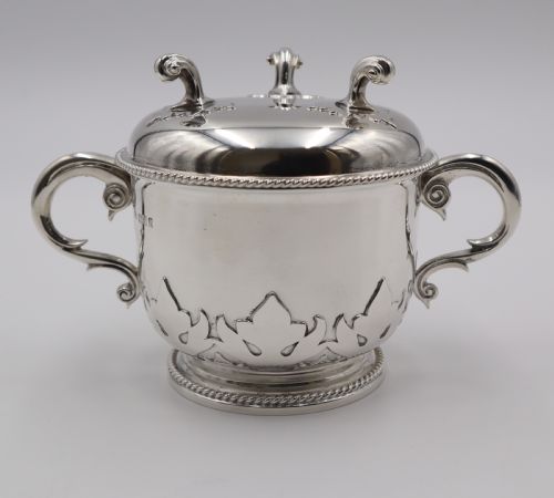 Antique Silver Porringer & Cover.