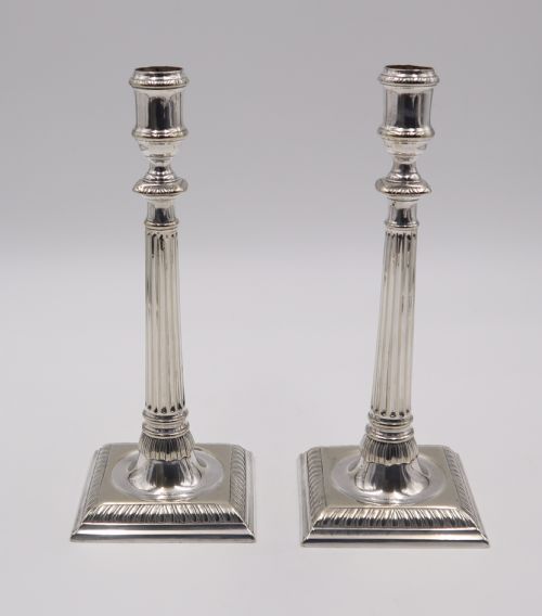 Pair Antique Paktong Candlesticks.