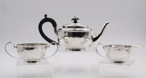 Silver Three-piece Tea Set.