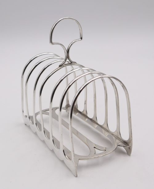 Large Antique Silver Toast Rack.
