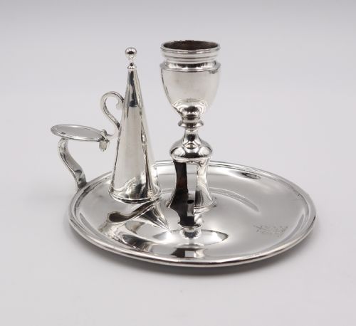 Antique Silver Chamber Stick.