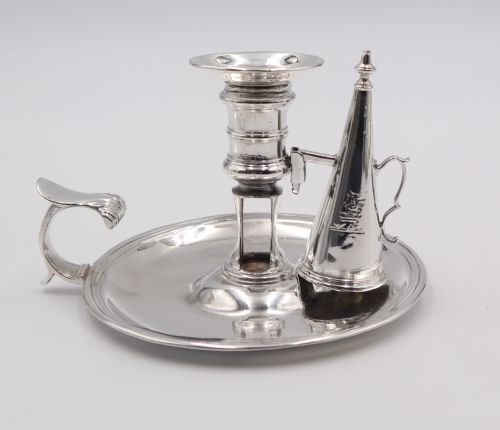 Antique Silver Chamber Stick.