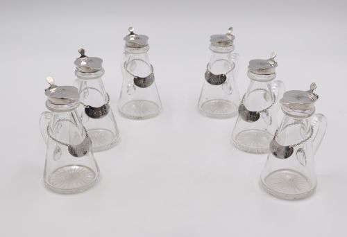 fig 1. Set Of Six Silver Mounted Whisky Noggins.