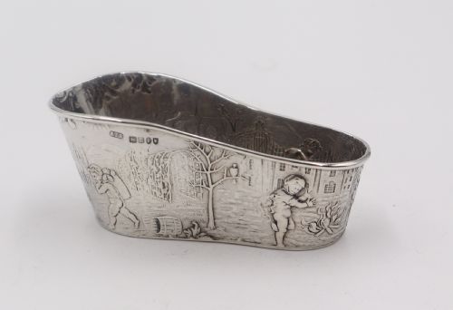 Antique Silver Toy Baby's Bath.