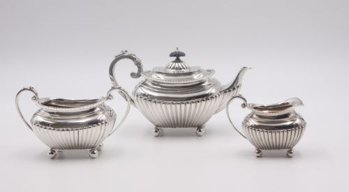 Antique Silver Bachelor Tea Set.