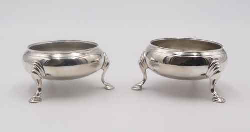 PAIR ANTIQUE SILVER SALTS - ADDITIONAL PHOTO 1