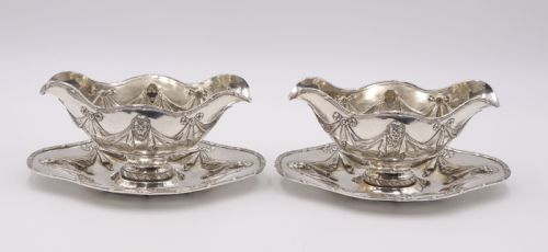 Pair of Antique Silver Sauce Tureens.