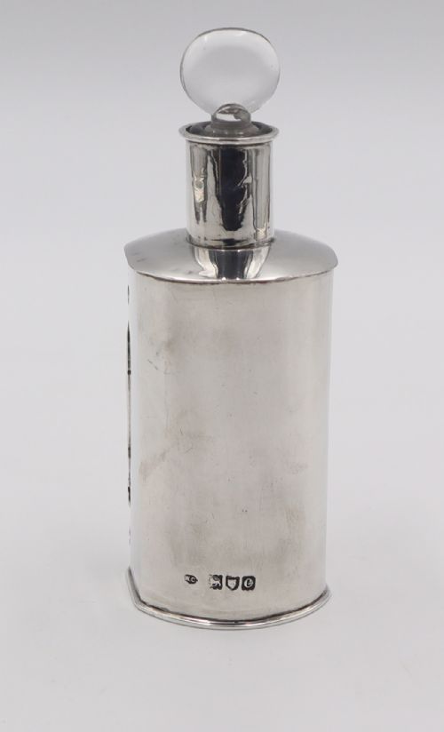 ANTIQUE SILVER GLASS PERFUME BOTTLE - ADDITIONAL PHOTO 2