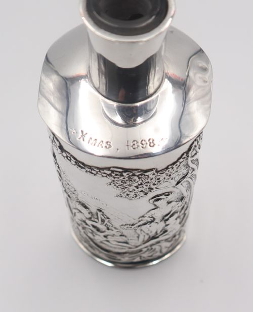 ANTIQUE SILVER GLASS PERFUME BOTTLE - ADDITIONAL PHOTO 4