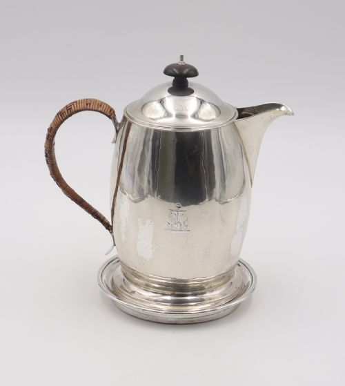 Antique Silver Coffee Jug & Stand.