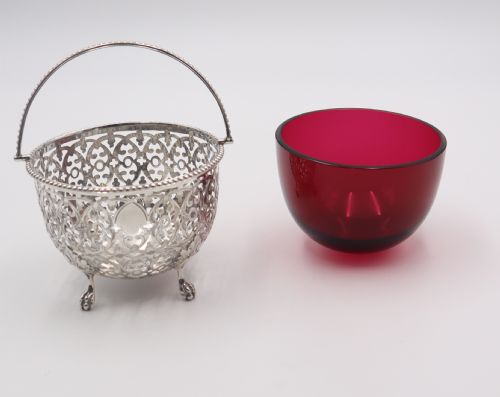 ANTIQUE SILVER SUGAR BASKET - ADDITIONAL PHOTO 3