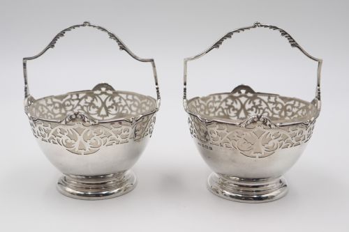 Pair of Silver Sweet Baskets.