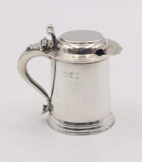 Antique Silver "Tankard" Mustard Pot.