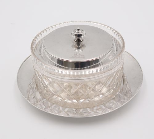 Antique Silver Butter Dish.