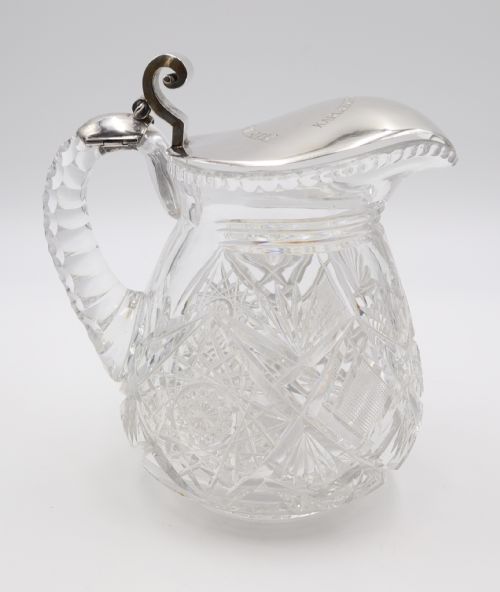 ANTIQUE SILVER MOUNTED CRYSTAL JUGS - ADDITIONAL PHOTO 2